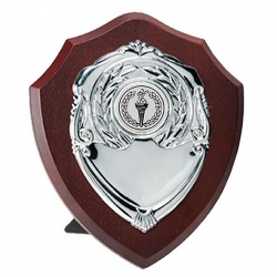 4in Rosewood Awards Shield with Silver Plaque
