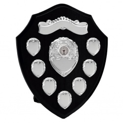 10in Black Awards Shield with 7 Chrome Side Shields