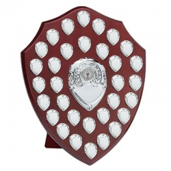 16in Wood Awards Plaque with 32 Side Shields