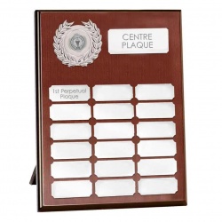 12in Rectangular Rosewood Plaque with 18 Side Shields